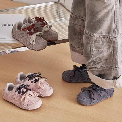 Girls' Sneakers 2026 Spring and Autumn New Retro Style for Older Children Trendy Casual Boys' Versatile Soft-Soled Shoes