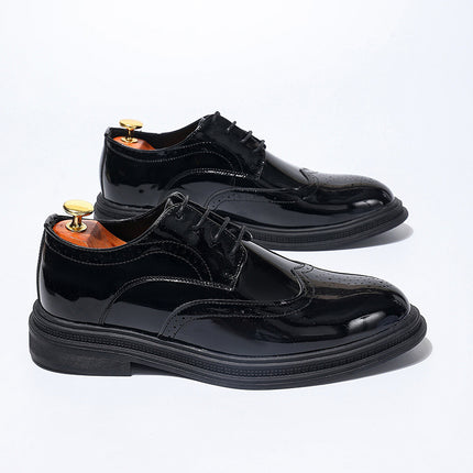 Men's Business Leather Shoes Cross-Border Foreign Trade New Brogue Carved Leather Shoes Fashionable Gentleman Trendy Groom Wedding Shoes