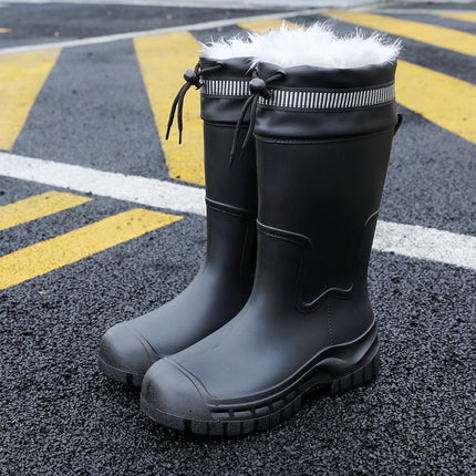 Rain Boots Men's Mid-Tube Adult Fishing Non-Slip Lightweight 2025 New Men's Rain Boots Waterproof Fleece-Lined Rubber Shoes Water Shoes