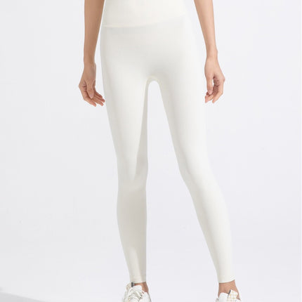 No embarrassment line double-sided brushed nude yoga pants Women's European and American high waist hip lifting Peach Hip sports fitness pants
