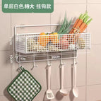 White extra large hook storage basket-with stickers * 2 pieces