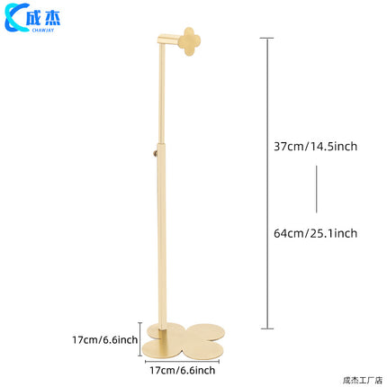 Cross-border Source Stainless Steel Display Hanging Bag Display Rack Women's Bag Rack Support Bag Rack Floor Adjustable Bag Rack
