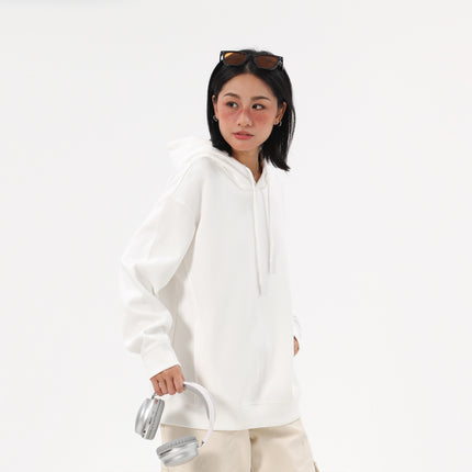 Autumn and winter heavy 380g composite cotton hooded pullover vests women's solid color tide brand loose casual couples hoodie