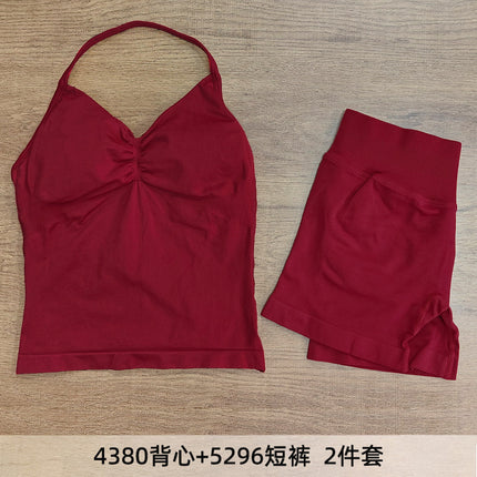 suit DF Amazon Explosions Shorts Small Bra High Elastic Superfine Extinction Nylon Hanging Neck Beauty Back Sports Vest