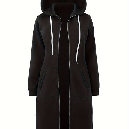 [Pink Plus Size Breathable Hoodie] Plus Size Solid Color