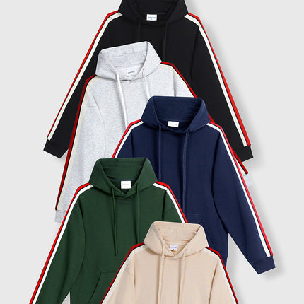 Early autumn 380g heavy pull American retro sweater men's loose casual solid color tide brand hooded couple hoodie women