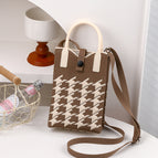 [high quality filling] houndstooth coffee color (beige portable) 10505