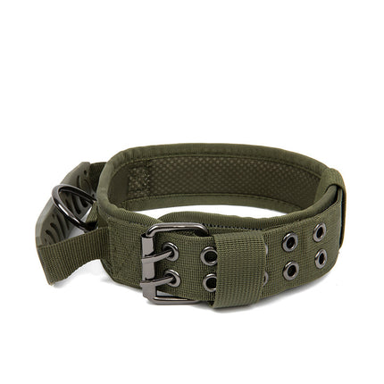 Cross-Border Heavy-Duty Nylon Dog Collar for Medium and Large Dogs, Tactical Training Leash Collar, Anti-Strangling Pet Collar