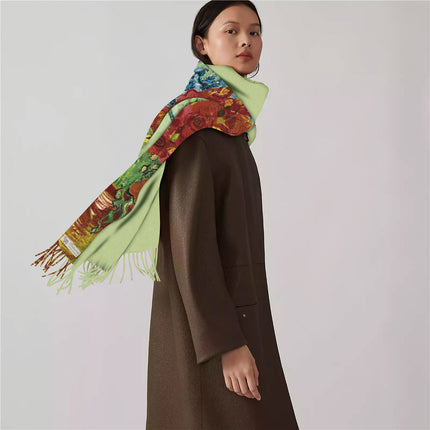 Winter French Van Gogh oil painting series bottle Daisy cashmere-like all-match long scarf scarf shawl warm scarf