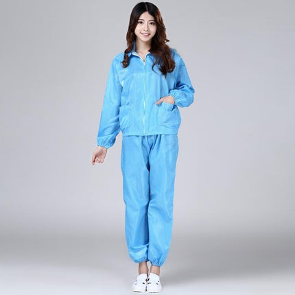 Anti-static coveralls hooded purification workshop dust-free overalls spray paint protection dust-proof blue breeding dust-free clothing