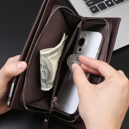New Men's Wallet Casual Zipper Mobile Phone Bag Multifunctional Clutch Bag Long Men's Wallet Wholesale Wallet