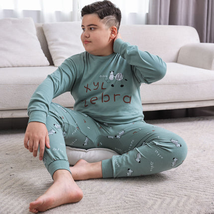 Children's Thermal Underwear Set for Chubby Kids, Autumn Clothes and Pants for Boys, Plus Size, Teenagers' Pure Cotton Pajamas for Boys and Girls