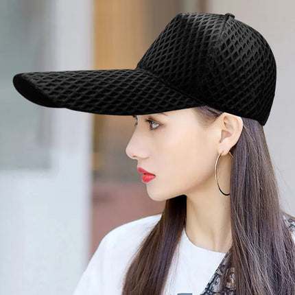Long-brimmed sun hat men's hat summer baseball cap women's large-brimmed sun hat sunscreen breathable full mesh cap