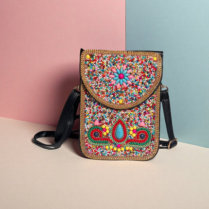 Ocean Series Exquisite Heavy-Duty Rice Bead Shoulder Bag Qingdao Ocean World Travel Souvenir Mobile Phone Bag Cross-Body Bag