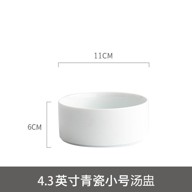 Ceramic Straight Plate Flat Bottom Deep Plate Soup Plate Japanese Seafood Plate Dish Plate Dessert Plate Nest Plate Simple Salad Bowl