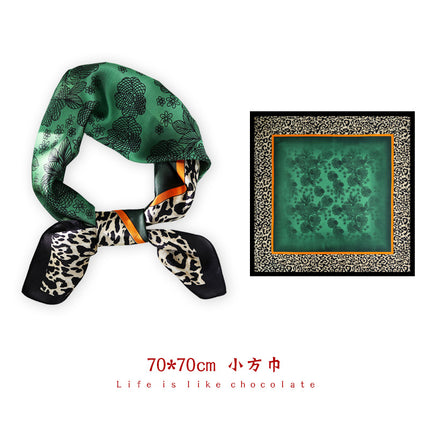 Spring and Summer 70cm Small Square Scarf Women's Autumn and Winter New Foreign Style Fashion All-match Shake Tone Same Scarf Scarf