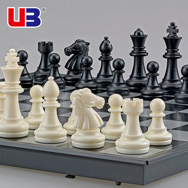 UB AIA Chess Magnetic Black and White Chessmen Folding Chessboard Children Students Training Chess for Competitive Games