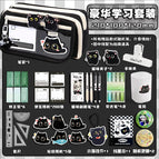 Black pencil case set 6 [cat luxury learning set]