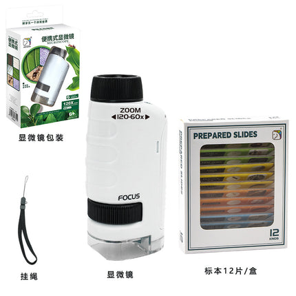 Cross-border Children's Microscope Can See Bacteria Primary and Secondary School Students Gifts Handheld Portable Outdoor Observation Toys