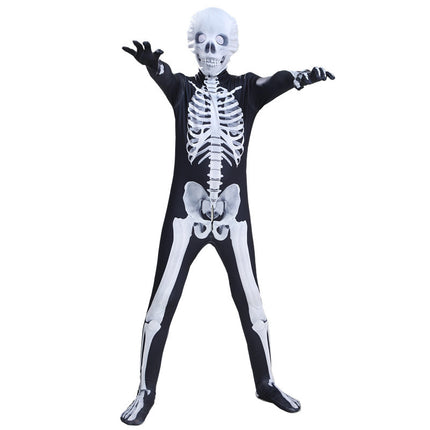 Halloween clothes spoof skeleton jumpsuit cosplay skeleton horror toy game parent party costume