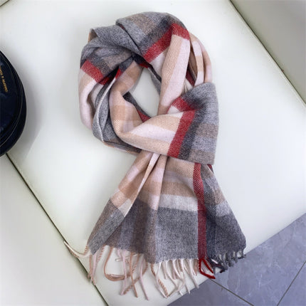 Solid Color Scarf Women's Winter 2024 New Big Brand Korean Style Cashmere Wool Winter Warm Neck Shawl Ins Card