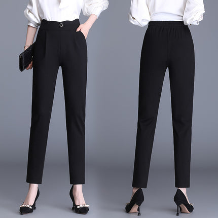 High-end Wide-leg Pants Spring and Autumn New Arrival Middle-aged Mother High Waist Loose plus size Dosing Straight Pants Casual Women's Pants