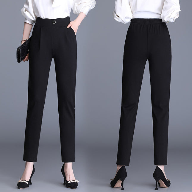 High-end Wide-leg Pants Spring and Autumn New Arrival Middle-aged Mother High Waist Loose plus size Dosing Straight Pants Casual Women's Pants