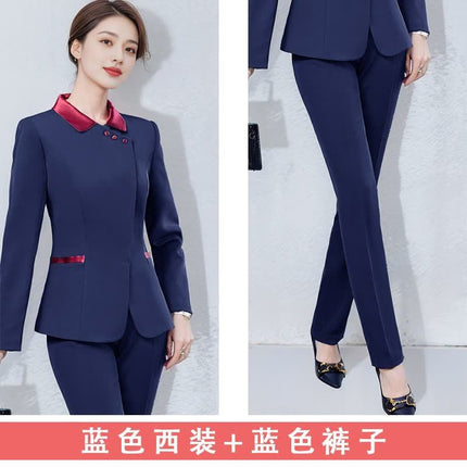 Hotel Work Clothes Autumn and Winter Women's Long Sleeve Hot Pot Restaurant Restaurant Hotel Front Desk Cashier Work Clothes