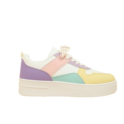 White Shoes Women's New Fashion Sports Casual Shoes Cross-border Foreign Trade plus size All-match Breathable Thick Sole Heightening Shoes