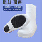 White mid-tube (326 models) spring and autumn rain boots / 36