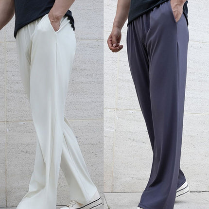Summer New High-Elastic Drape Curved Knife Pants High-Waisted Casual Fitness Stretch Sports Long Pants Loose Versatile Men's Pants