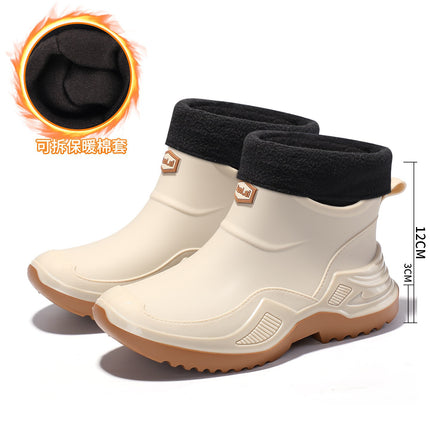 Spring and Autumn Trendy Cool Fashionable Men's Short Rain Boots Sports Men's Waterproof Rubber Shoes Thickened and Widened Non-Slip Men's Foreign Trade Rain Boots