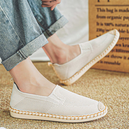 Canvas Men's Shoes Summer Breathable Thin Lazy Slip-on Casual Sneakers Sports Cloth Shoes Fisherman Trendy Shoes