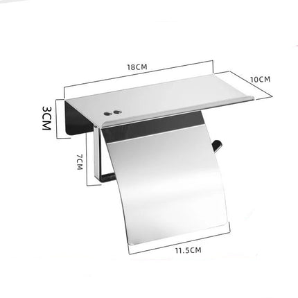 Stainless Steel Paper Towel Holder Without Punching Bathroom Toilet Paper Shelf Storage Rack Toilet Paper Towel Box Roll Paper Holder