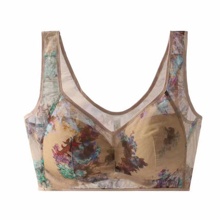 Cross-Border Large Bowl Large Version Quality Version Middle-Aged and Elderly Underwear Spring and Summer Nude Bra Seamless Lace Push-Up Beautiful Back Plus