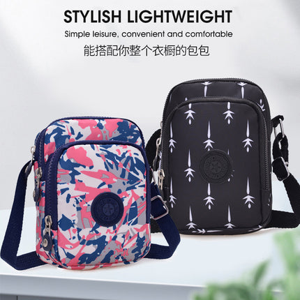 2025 New Mini Vertical Mobile Phone Bag Casual Printed Casual Crossbody Bag Oxford Easiest for Match Fashion Shoulder Women's Bag