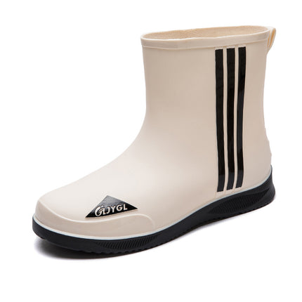 Fashion Short Thickened Waterproof Shoes Men's Rain Boots Warm Working Rubber Shoes Non-Slip Fishing Kitchen Rain Boots