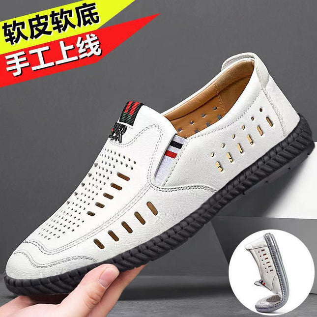 [Deodorant and Anti-Slip] Men's Sandals New Summer Genuine Leather Sandals for Middle-Aged and Elderly Dads Casual Outer Wear Anti-Slip Trendy