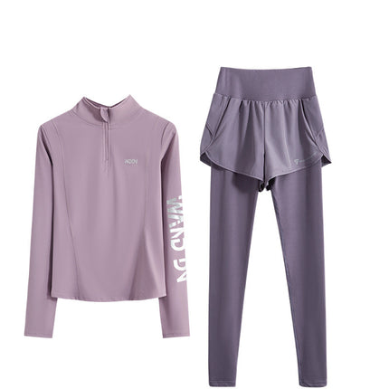 Winter zipper running top fitness new suit sports long sleeve autumn and winter quick drying yoga professional outdoor training