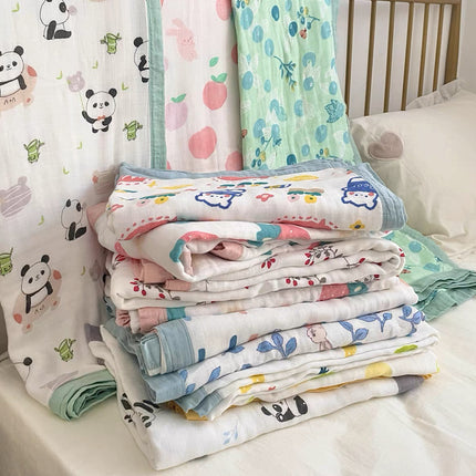 Summer bamboo fiber four-layer gauze blanket children's air conditioning blanket adult student bamboo cotton bed sheet cold feeling blanket kindergarten