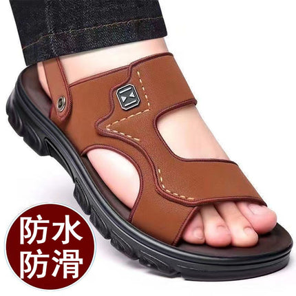 2025 New Men's Sandals Casual Outdoor Non-Slip Breathable Wear-Resistant Beach Bathing Driving Slippers Dropshipping