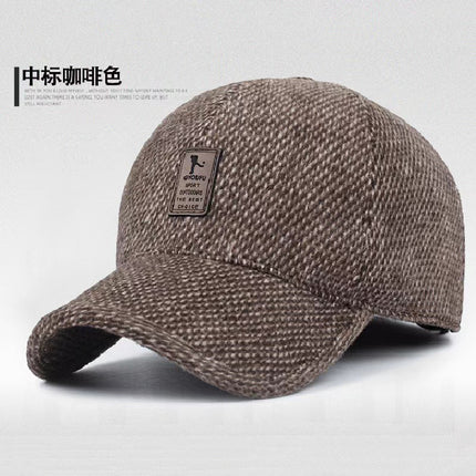 Winter Warm Baseball Cap Cold-proof Ear Protection Men's Duck Cap Baseball Cap Middle-aged and Elderly fleece-lined Thickened Hat Men