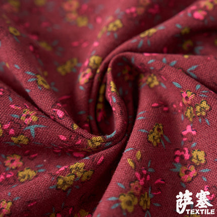 Hemp Cotton Digital Printing Fabric Printing Cotton and Linen Clothing Fabric Vintage Handmade DIY Tablecloth Patchwork Southeast Asia