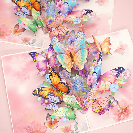 New Mother's Day Stereo Greeting Card Creative Butterfly Paper Carving Teachers' Day Thanksgiving Card Cross-border Blessing Stereo Greeting Card