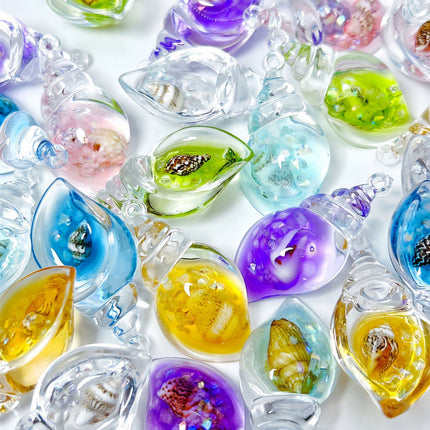 Colorful Luminous Conch DIY Cream Glue Mobile Phone Chain Bag Earrings Pendant Acrylic Jewelry Accessories