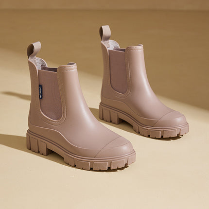 UYirain women's new elastic rain boots mid-tube boots rain boots Chelsea water boots waterproof non-slip cross-border out