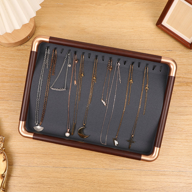 Light Luxury Gold Rounded Jewelry Display Tray for Jewelry, Necklace, and Ring Display
