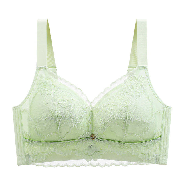 Large Chest Shown Small Underwear Women's Ultra-thin Full Cup Breast Anti-sagging Adjustable Summer Bra