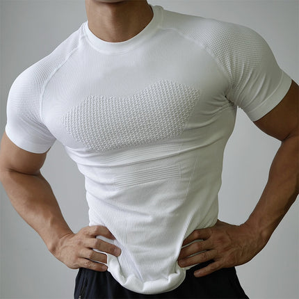 Professional Fitness Suit Seamless Short-sleeved Sports T-shirt Men's Summer Running Training Quick-drying Compression Tight Outdoor Top