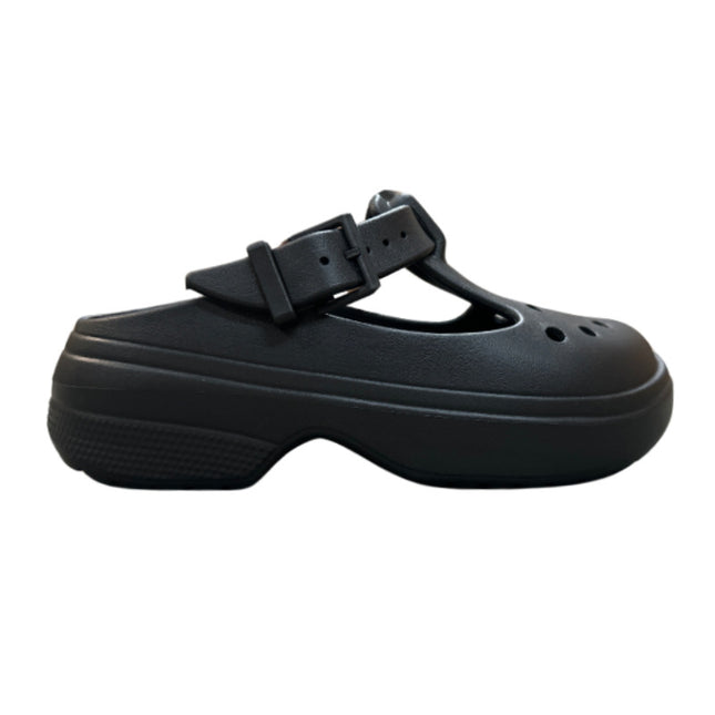 Hole Shoes Mary Jane Classic Slippers Outdoor Beach Shoes Women's Shoes Baotou Heightening Thick Sole Integrated Outer Wear Non-slip